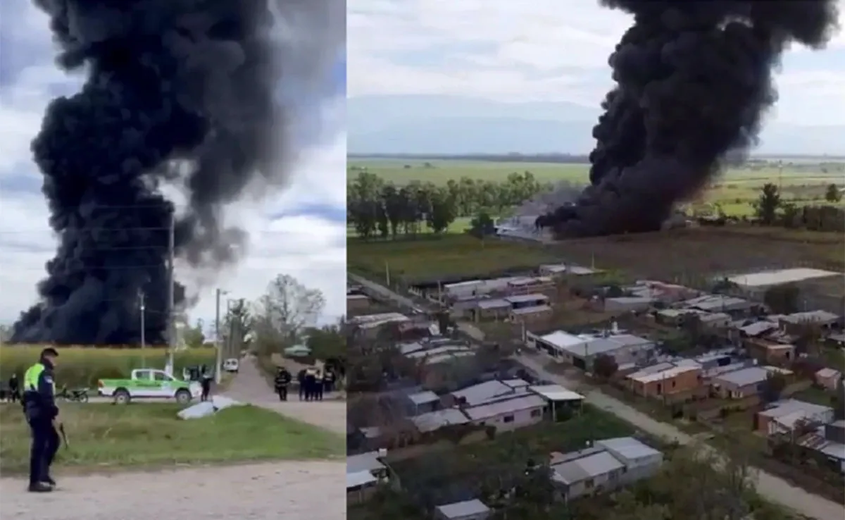 El incendio en la fábrica de pinturas de El Bracho.