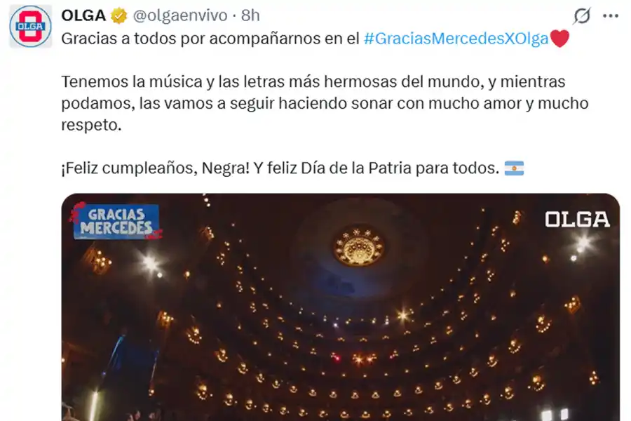 La Casa Histórica también fue escenario de “Gracias Mercedes”, el homenaje de Olga
