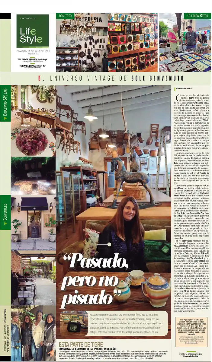“Pasado pero no pisado”: El universo vintage de Sole Benvenuto