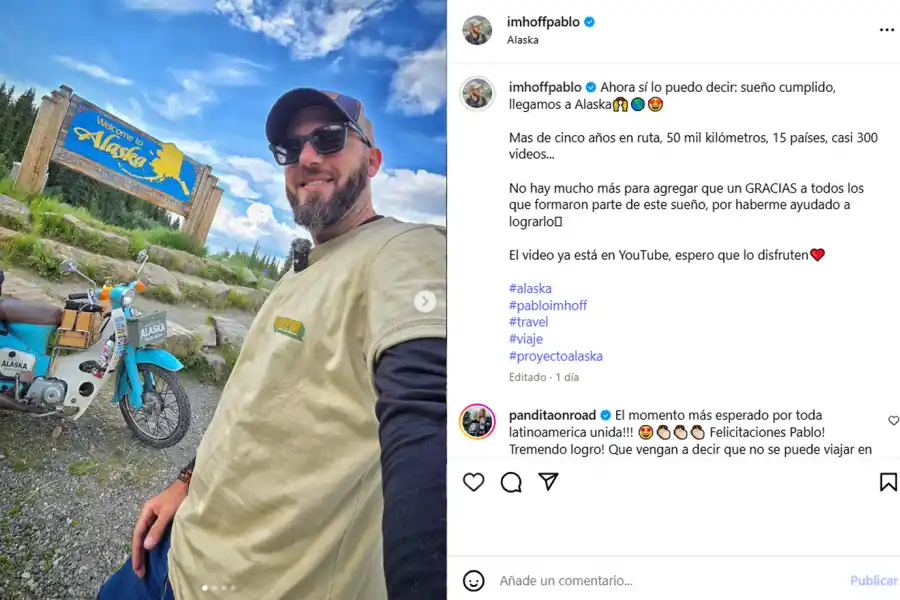 Pablo Imhoff llegó a Alaska luego de cinco años viajando en una Honda C90