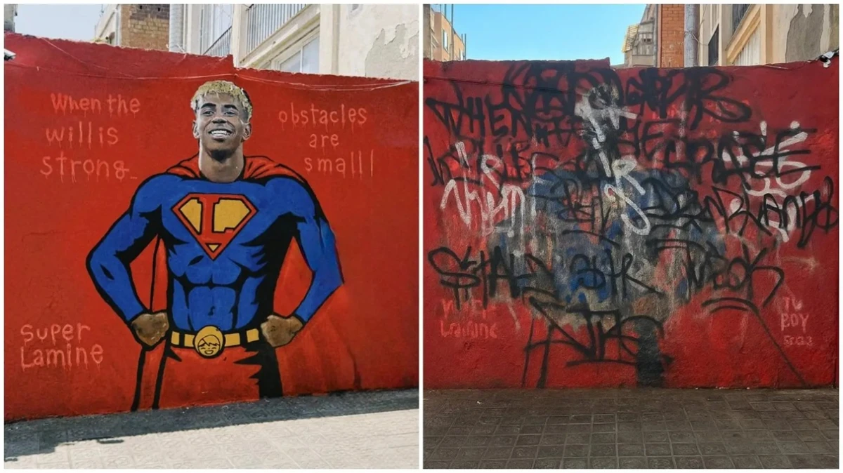 ¿Quién atacó al ‘Super Lamine’? Vandalizan el mural de Yamal en plena polémica por su cumpleaños