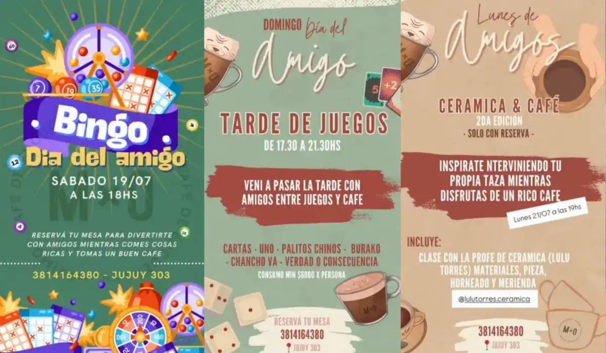 PLANES TRANQUILOS. Máximo Café organizó actividades con reserva previa para celebrar el Día del Amigo.