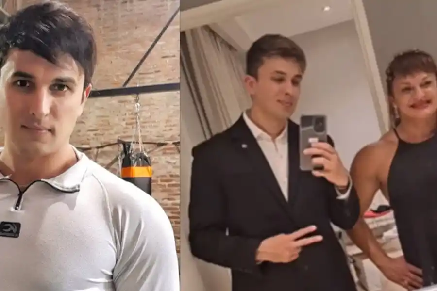 Locomotora Oliveras junto a sus dos hijos, Alexis y Alejandro.