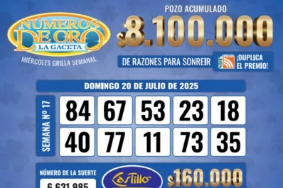 Los Números de Oro de LA GACETA del 20 de julio de 2025