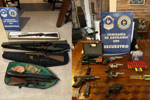 Violencia, amenazas y armas: allanamientos en Aguilares terminaron con el secuestro de un arsenal