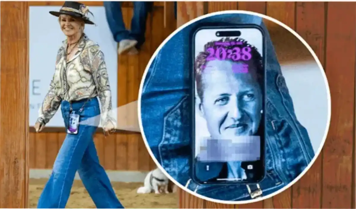 El fondo de pantalla del teléfono celular de Corinna Betsch, la esposa de Michael Schumacher. (Foto: Bild)