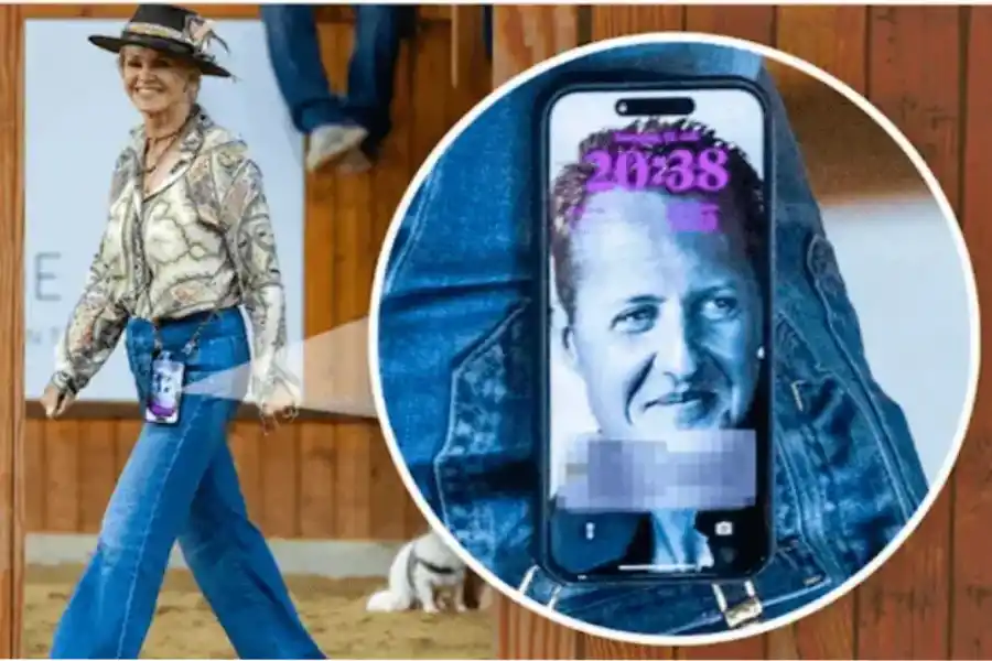 El fondo de pantalla del teléfono celular de Corinna Betsch, la esposa de Michael Schumacher. (Foto: Bild)