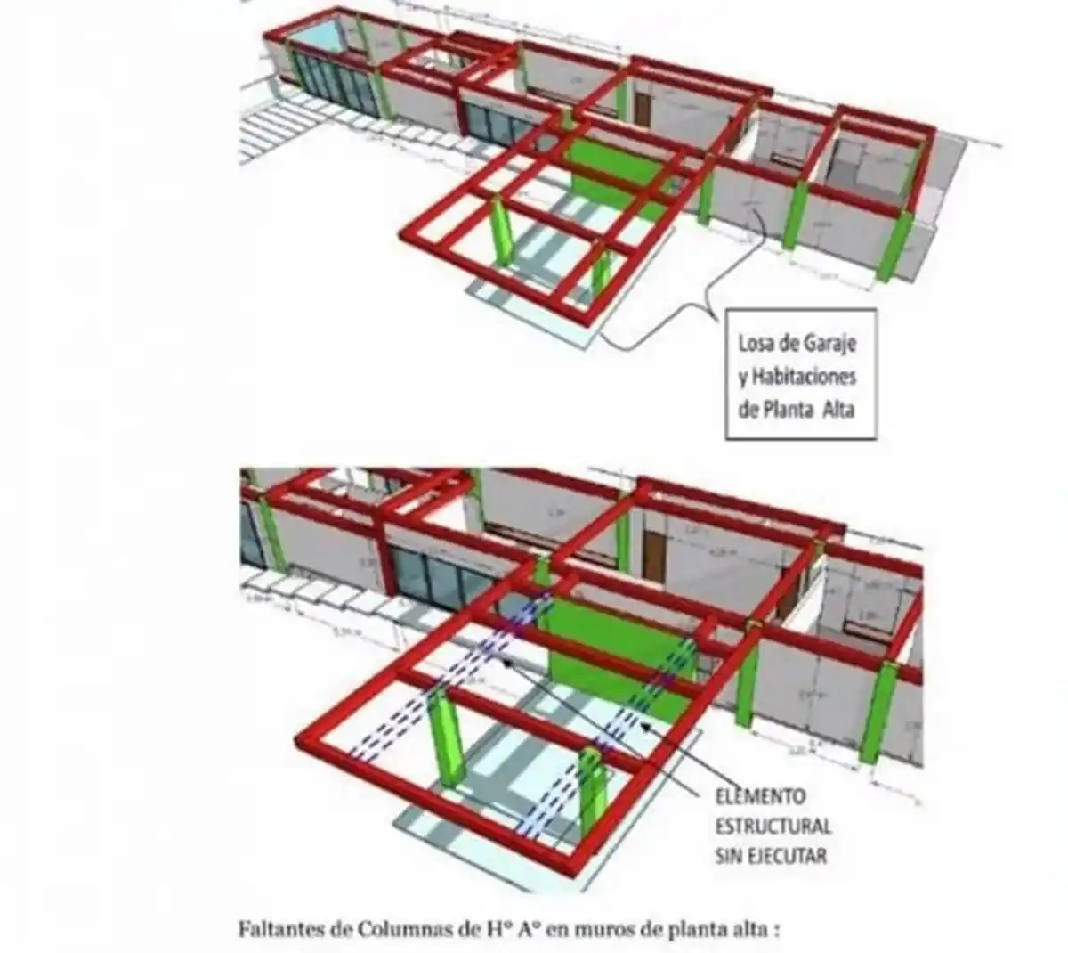 INFORME. Especialistas realizaron una inspección de los daños de la casa.