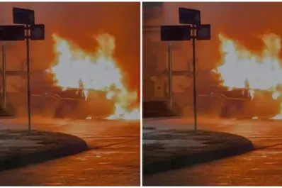 Video: se incendió una camioneta en la intersección de San Luis y Rondeau