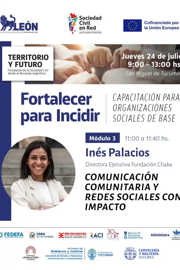 Fundación León invita a una jornada para fortalecer a las organizaciones sociales del NOA