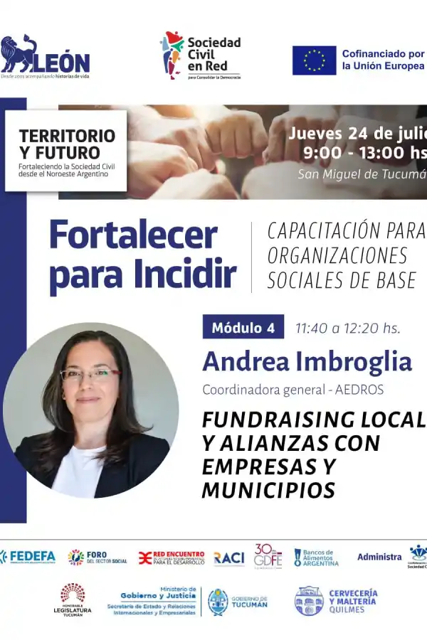 Fundación León invita a una jornada para fortalecer a las organizaciones sociales del NOA