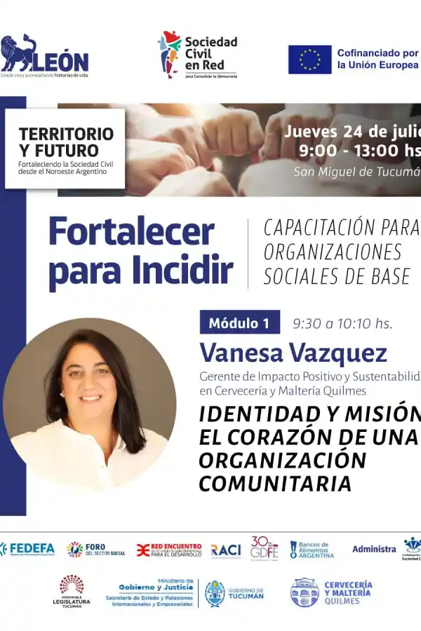 Fundación León invita a una jornada para fortalecer a las organizaciones sociales del NOA