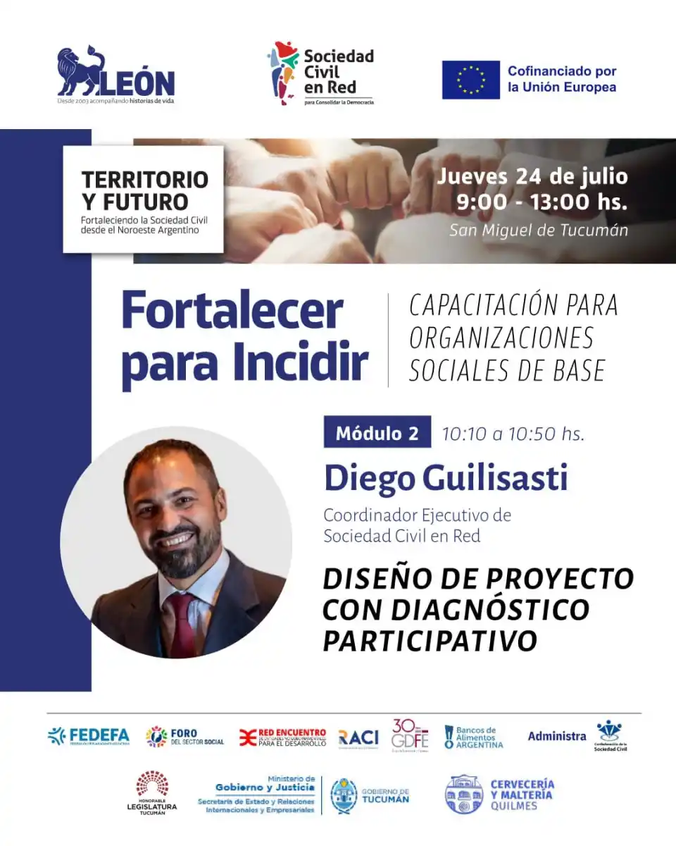 Fundación León invita a una jornada para fortalecer a las organizaciones sociales del NOA