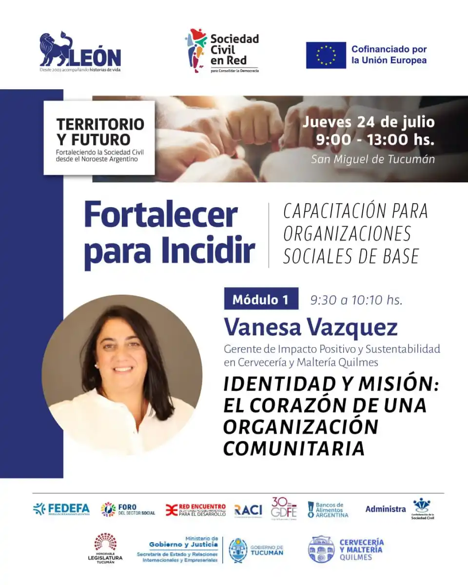Fundación León invita a una jornada para fortalecer a las organizaciones sociales del NOA