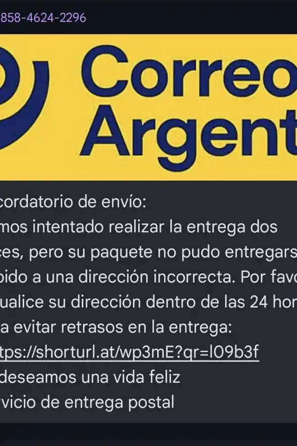 Alerta: te invitan por mensaje a retirar un pedido del correo, pero es una estafa