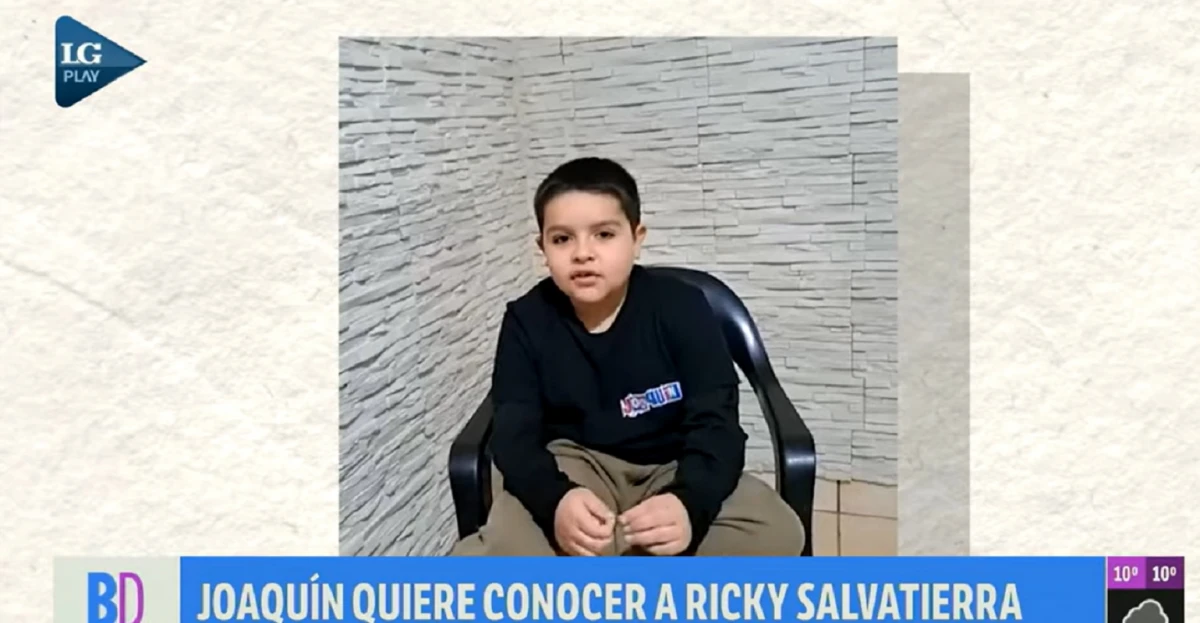 El tierno pedido de Joaquín, el nene tucumano que se hizo viral y ahora sueña con conocer a Ricky Salvatierra