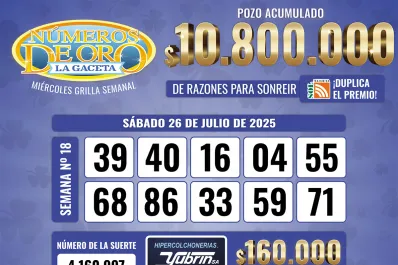 Los Números de Oro de LA GACETA del 26 de julio de 2025