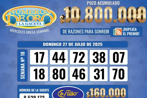 Los Números de Oro de LA GACETA del 27 de julio de 2025