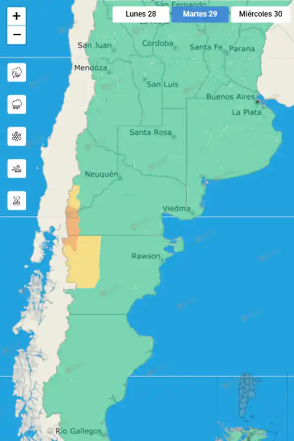 Alerta meteorológica amarilla y naranja para los primeros días de la semana
