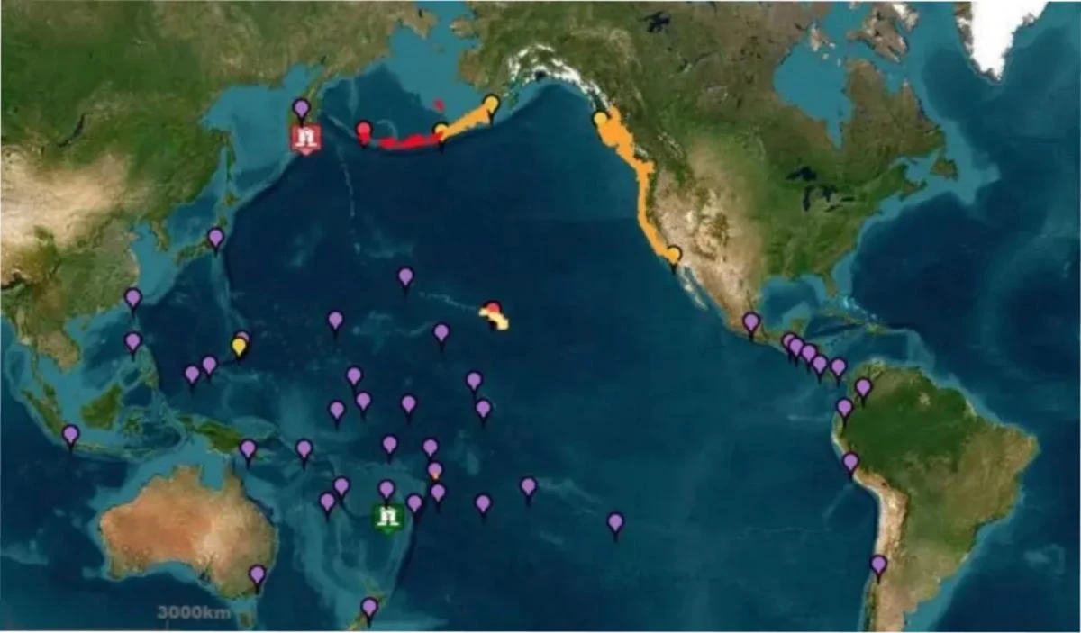 Las comunas que serían afectadas por las olas tras la alerta de tsunami
