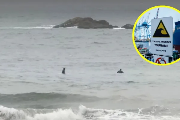 Insólito: surfistas desafiaron la alerta de tsunami y entraron al mar en Reñaca