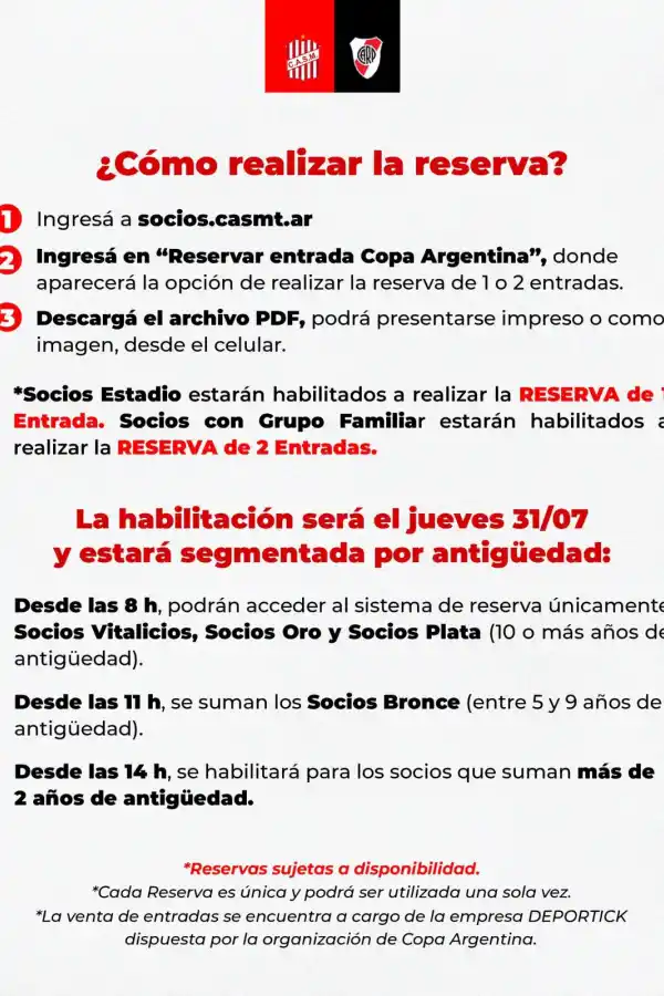 San Martín publicó el protocolo para la venta de entradas: cómo y cuándo reservar un lugar para ver al “Santo” contra River