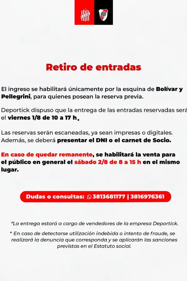 San Martín publicó el protocolo para la venta de entradas: cómo y cuándo reservar un lugar para ver al “Santo” contra River