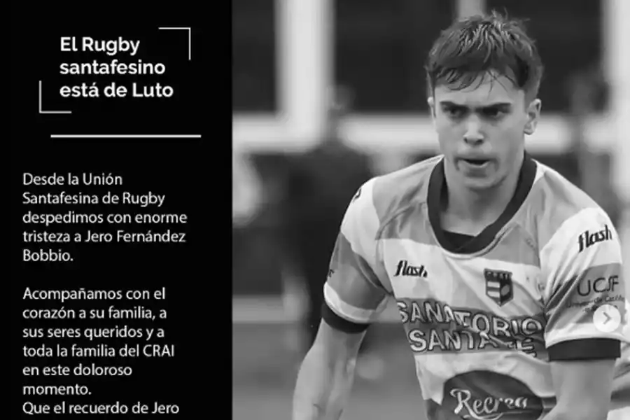 Dolor en el rugby argentino: en Rosario, falleció un jugador juvenil tras una cirugía de clavícula