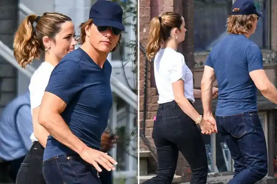 Tom Cruise y Ana de Armas de en las calles de Woodstock, Vermont.