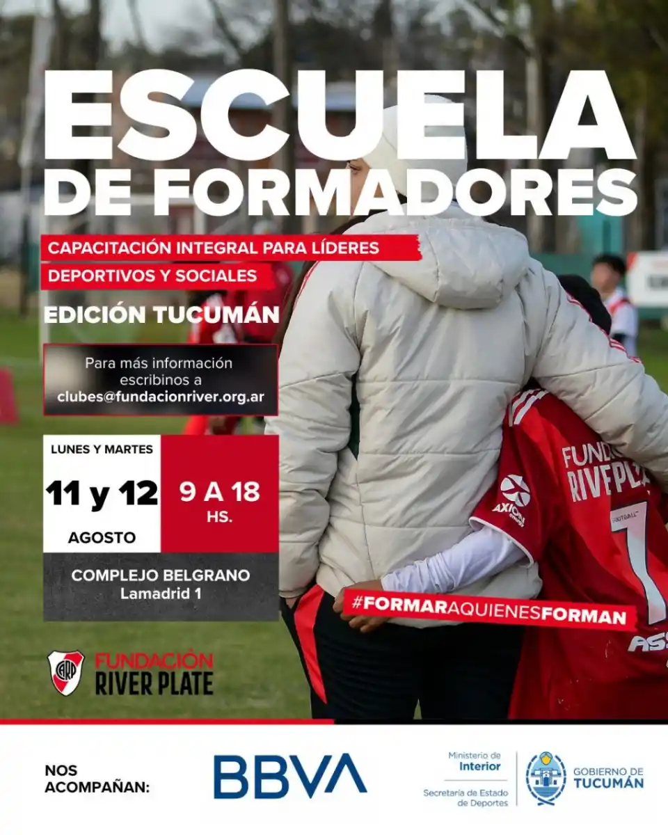 La Fundación River Plate capacitará en Tucumán a formadores del deporte