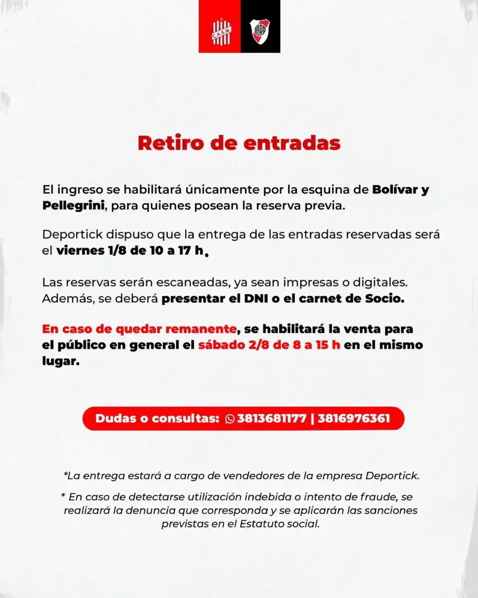 San Martín publicó el protocolo para la venta de entradas: cómo y cuándo reservar un lugar para ver al “Santo” contra River