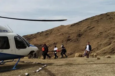 Rescatan con un helicóptero a una mujer herida en San José de Chasquivil