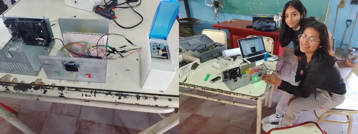 INNOVACIÓN. El dispositivo mide la calidad del aire y envía alertas para proteger la salud de la comunidad de Delfín Gallo.