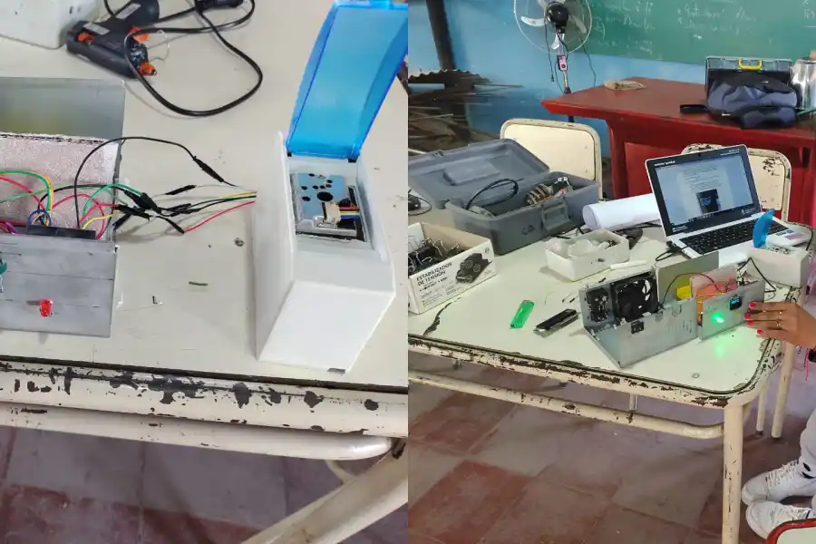 INNOVACIÓN. El dispositivo mide la calidad del aire y envía alertas para proteger la salud de la comunidad de Delfín Gallo.