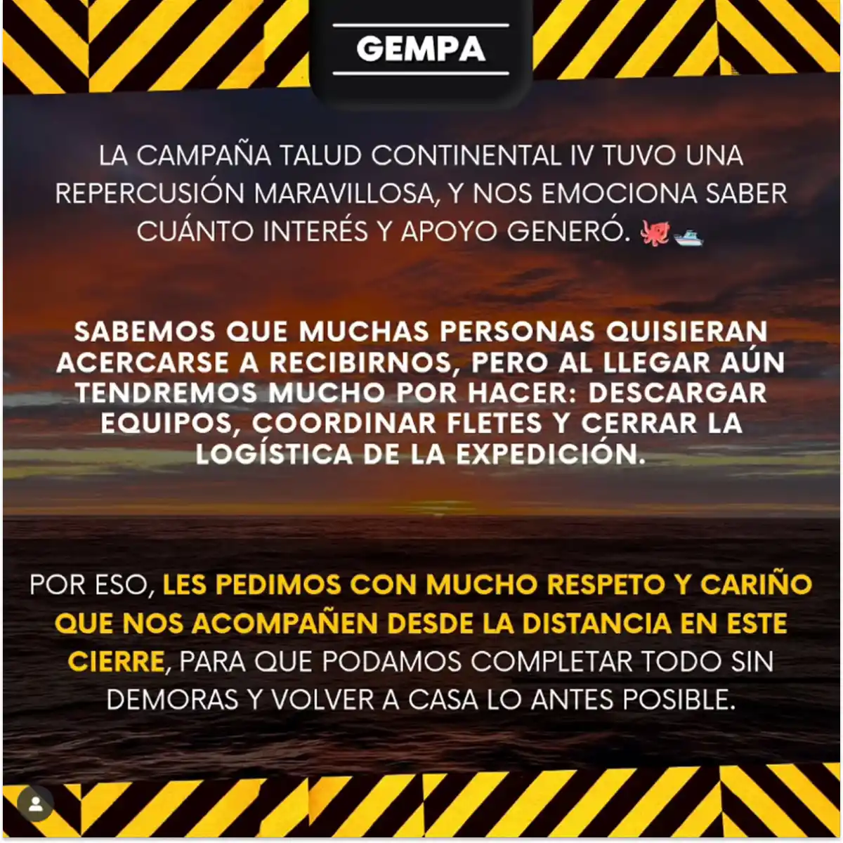 El comunciado del Gempa