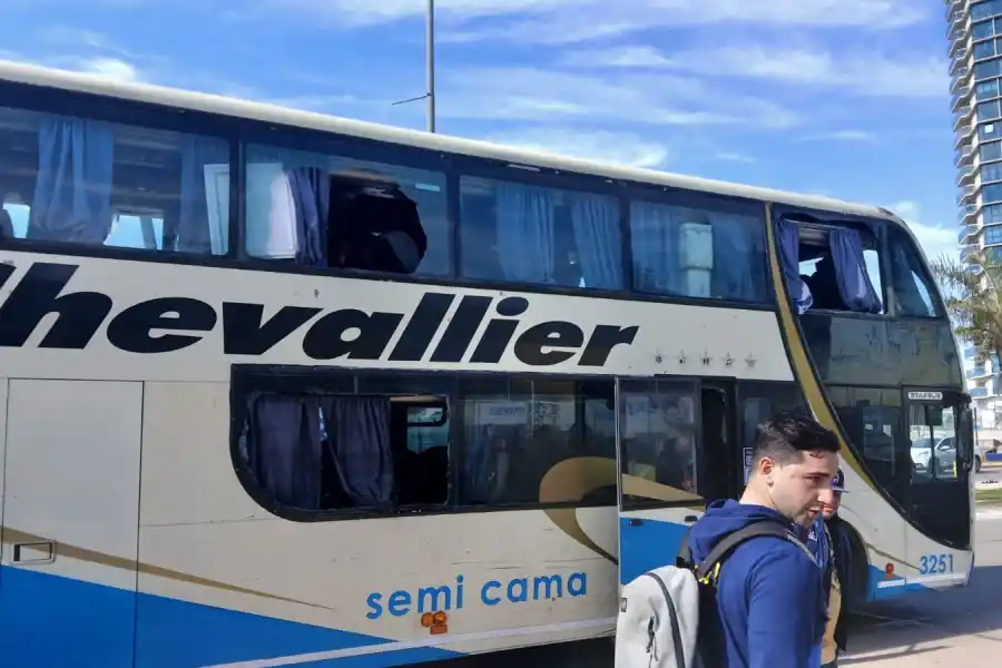 Así llegaron los colectivos de Rosario Central.