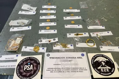 Una azafata de Aerolíneas Argentinas fue detenida en Ezeiza por intento de contrabando de lujo