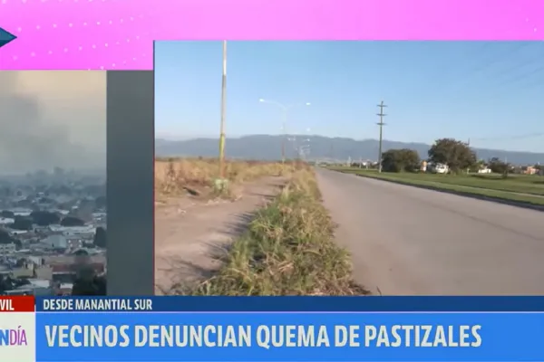 Denuncian quema de pastizales en Manantial Sur: “Se respira distinto y las casas se llenan de cenizas”