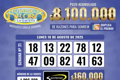 Los Números de Oro de LA GACETA del 18 de agosto de 2025