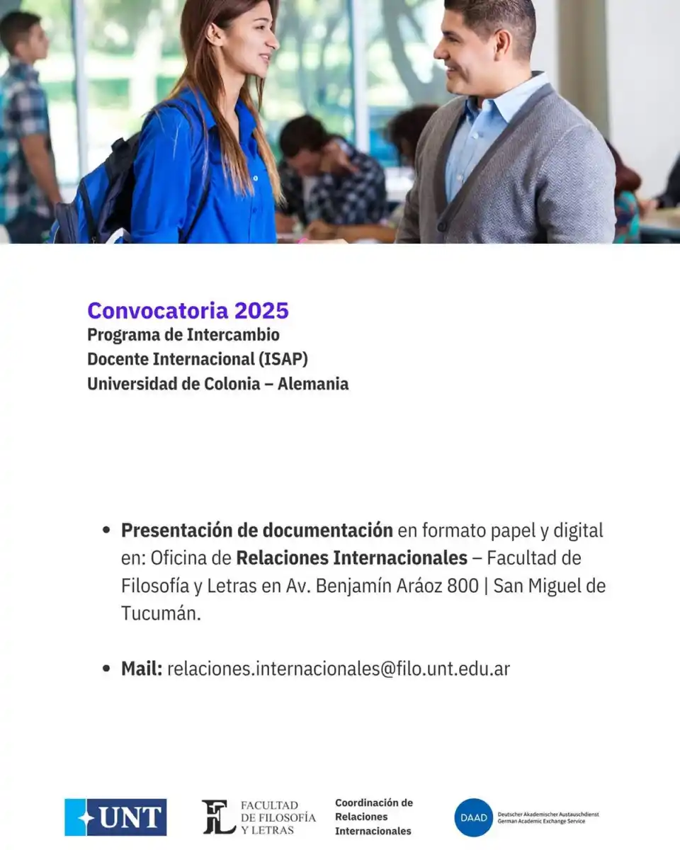 OPORTUNIDAD. La Facultad de Filosofía y Letras abrió la convocatoria para un intercambio docente en la Universidad de Colonia, con financiamiento del DAAD