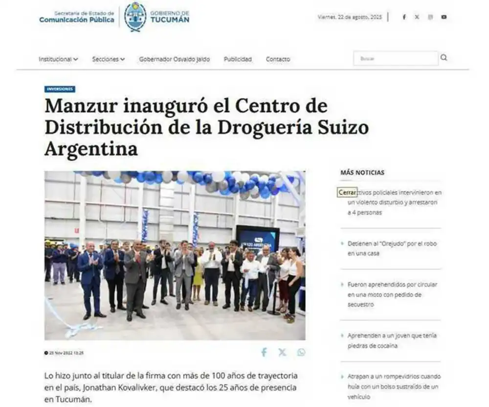 Vínculos entre Manzur y la droguería