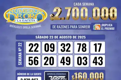 Los Números de Oro de LA GACETA del 23 de agosto de 2025