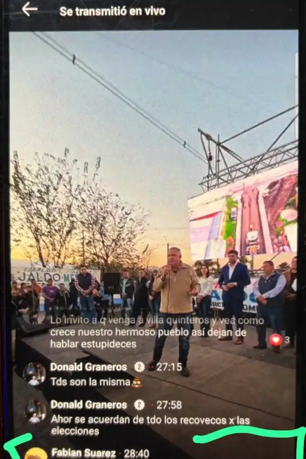 COPIA. El textual del mensaje que escribió el detenido en Facebook.