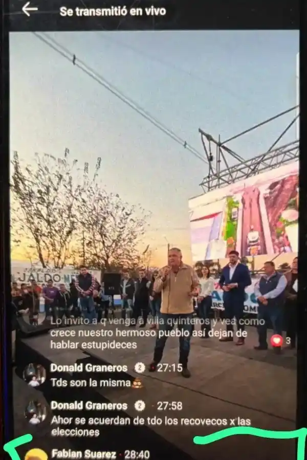 CAPTURA. El comentario del imputado quedó registrado en la publicación de Facebook.