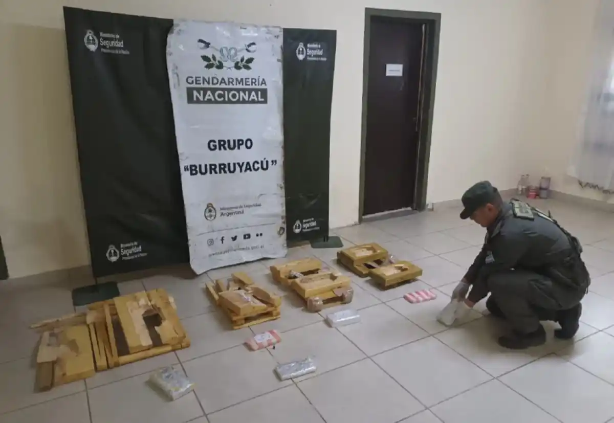 OPERATIVO. el decomiso de la cocaína fue concretado el sábado por personal de Gendarmería.