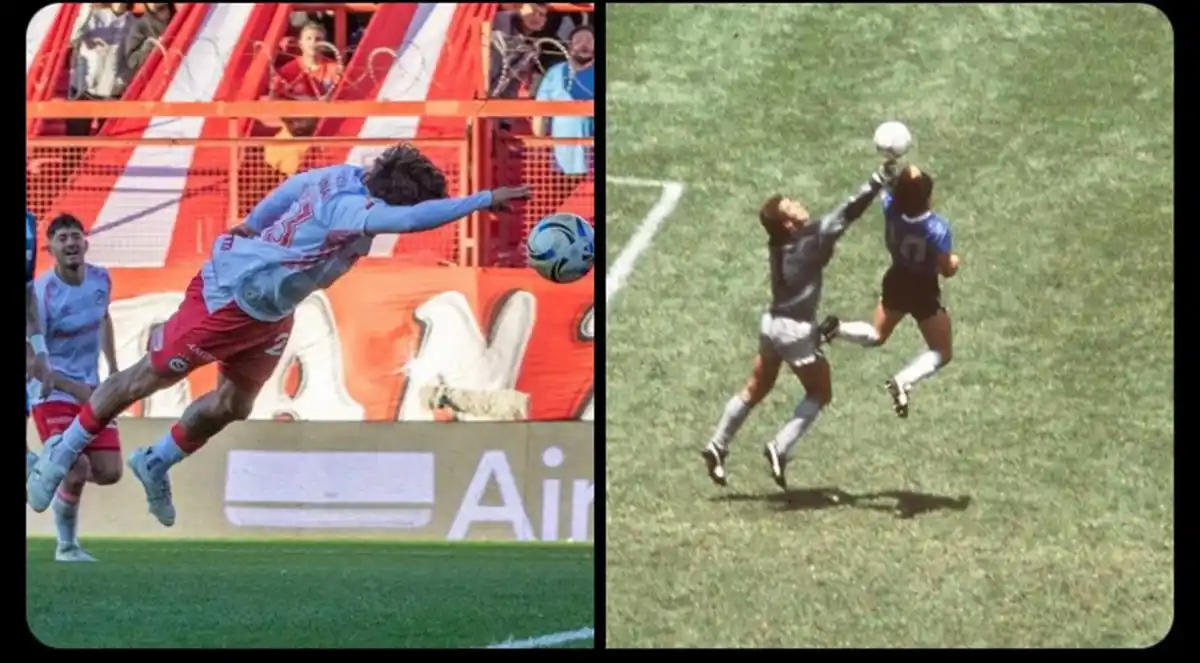 Así fue el gol viral del sobrino nieto de Maradona que recordó a Diego y emocionó a todos en La Paternal