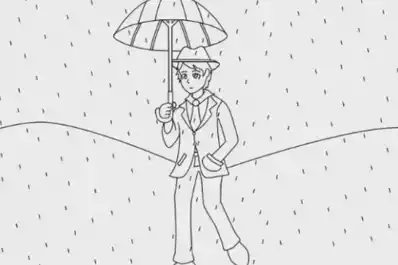 ¿Existe una manera correcta de dibujar una persona debajo de la lluvia en una entrevista laboral?