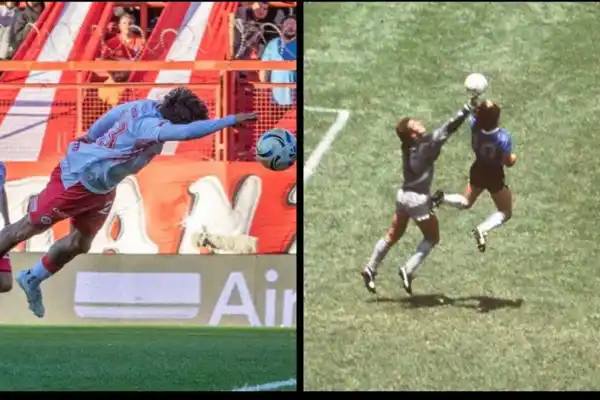 Así fue el gol viral del sobrino nieto de Maradona que recordó a Diego y emocionó a todos en La Paternal