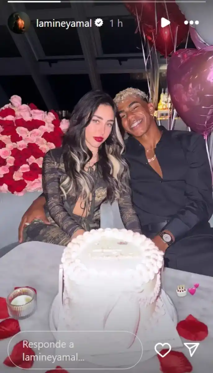Lamine Yamal confirma su romance con Nicki Nicole en una romántica celebración de cumpleaños