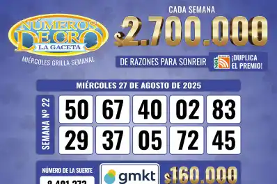 Los Números de Oro de LA GACETA del 27 de agosto de 2025